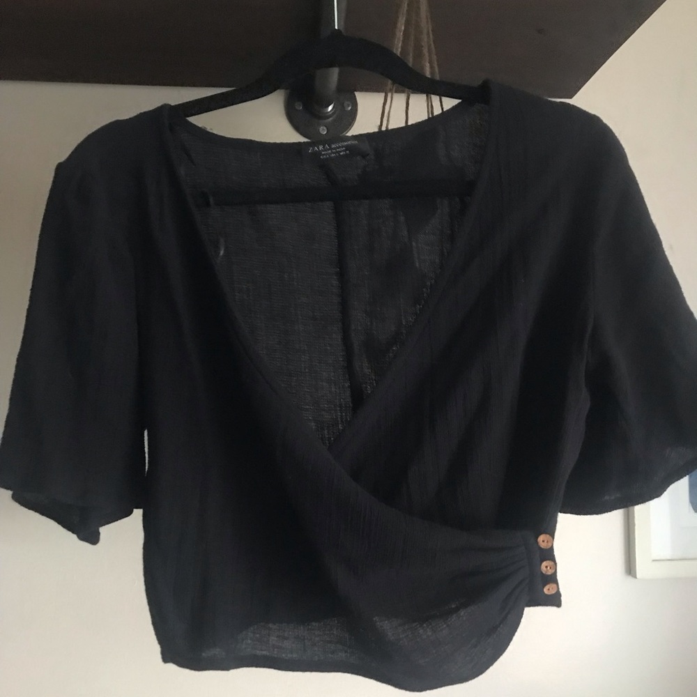 ZARA crop wrap top